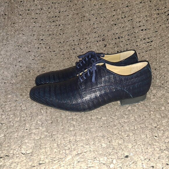 WERNER KERN-Ravenna-Blue/Black Printed Leather-Dance Shoes-Sz 7.5 UK/9 US-NWOB - Picture 2 of 8